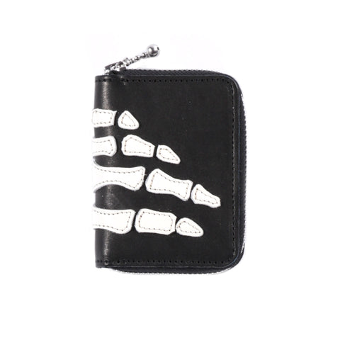 KAPITAL THUMB-UP BONE HAND ZIP MINI WALLET BLACK