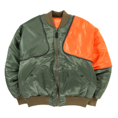 KAPITAL MA-1 NYLON SHAM BOMBER JACKET KHAKI | TODAY CLOTHING