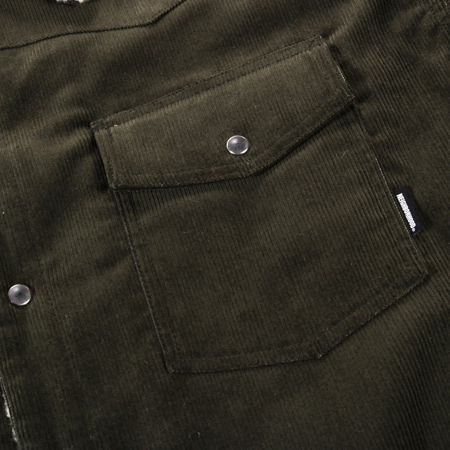 NEIGHBORHOOD WESTERN SHIRT JACKET OLIVE DRAB CORDUROY