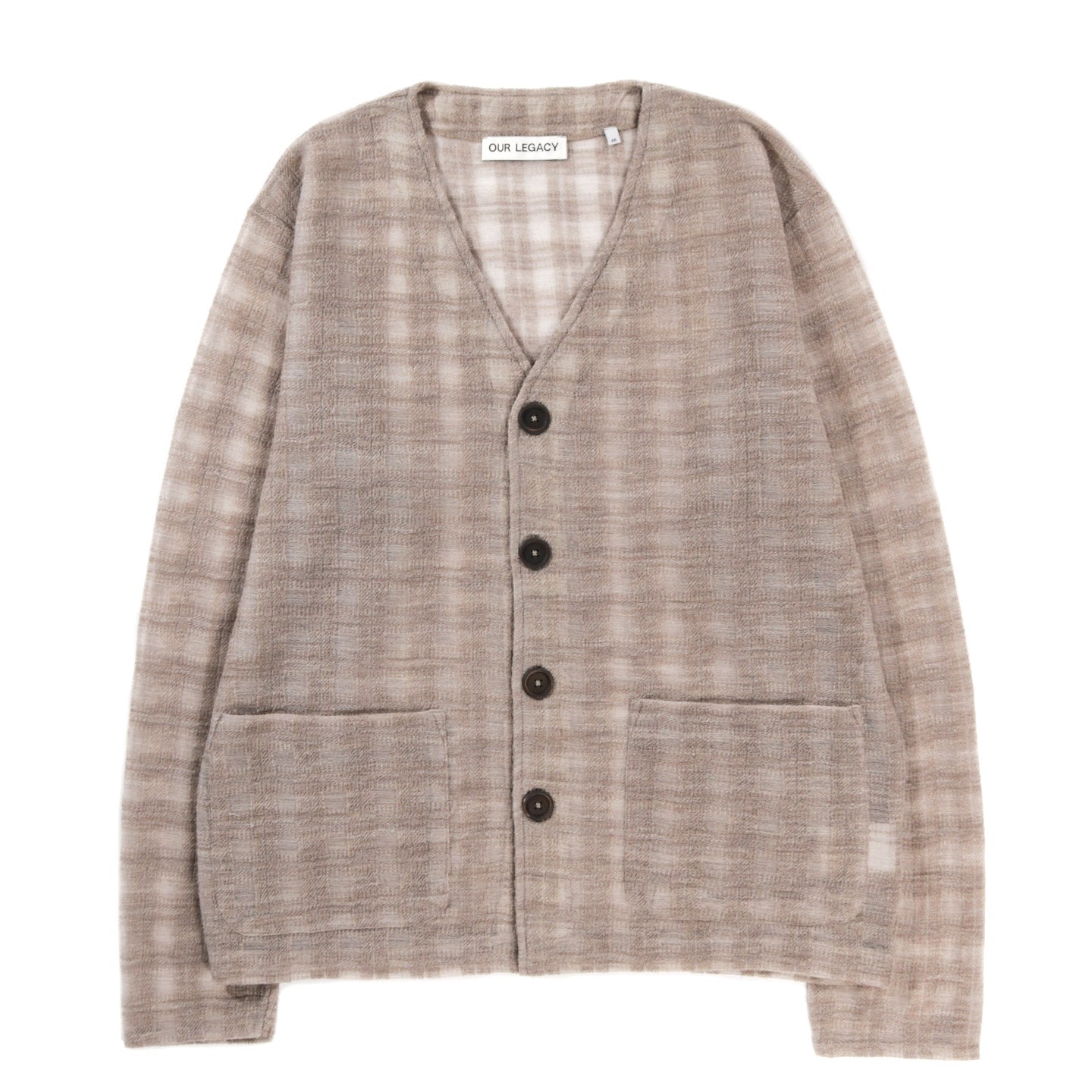 OUR LEGACY CARDIGAN GREY DISINTEGRATION CHECK